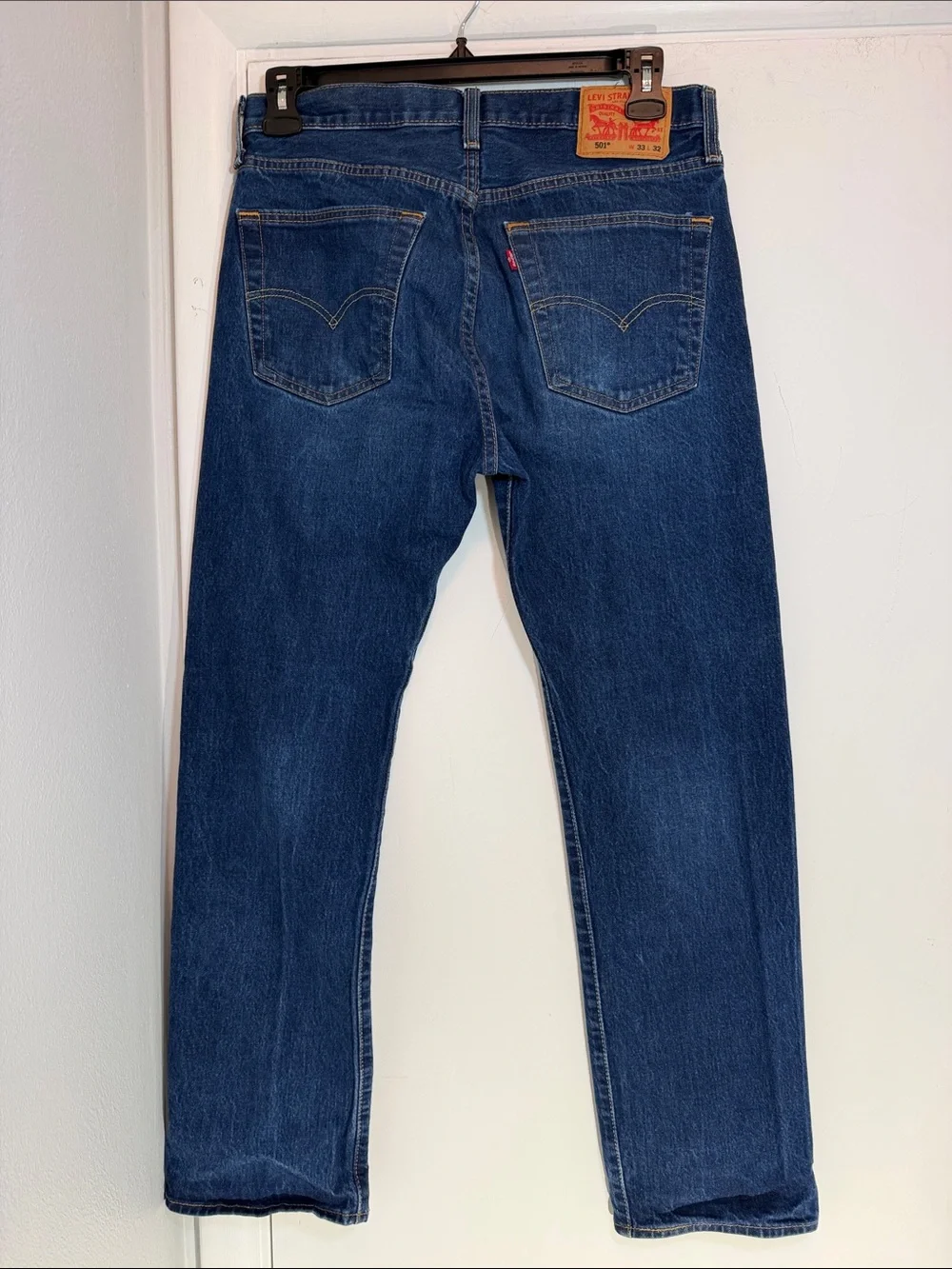 Levi 501 Medium Wash Stretch Blue Jeans 33X32